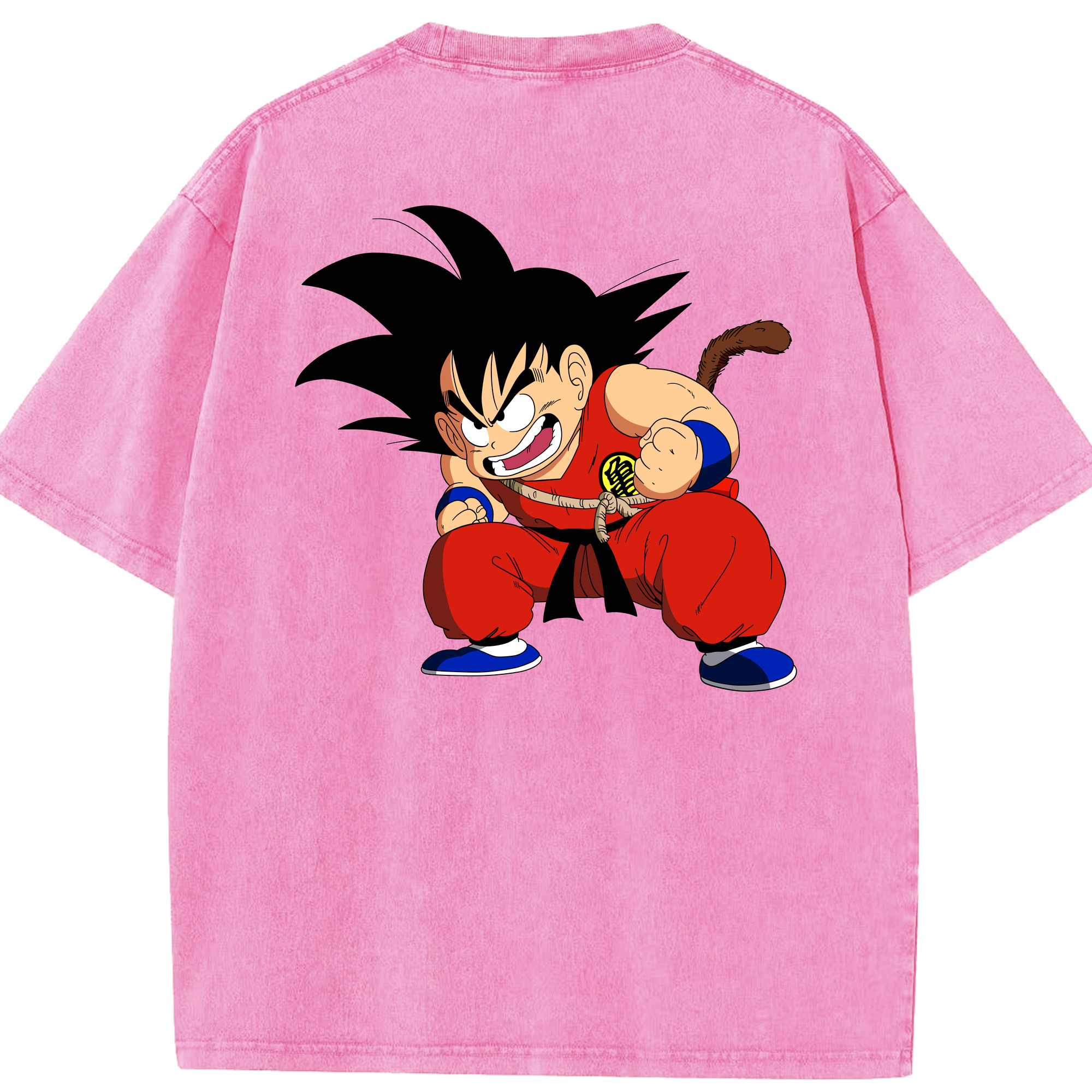 （画像用） ドラゴンボール 孫悟空（そん ごくう）Son Goku カカロット DRAGON BALL Kakarotto 綿100% ヴィンテージ風 半袖Tシャツ（背面プリント）